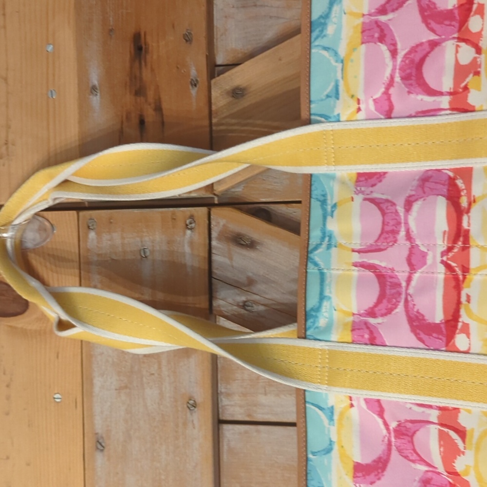 Large Colorful COACH tote Bag.   Excellent - Picture 4 of 7